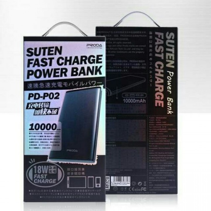 REMAX PRODA PD-P02 Suten Series Fast Charging QC3.0 10000mAh Powerbank