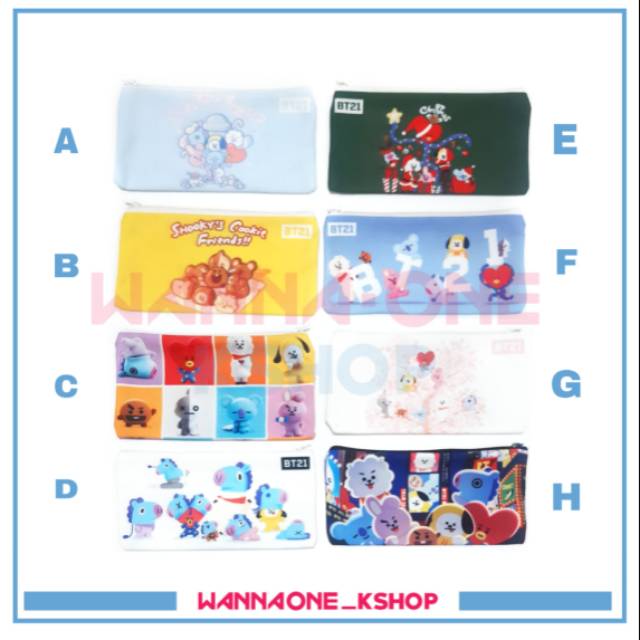 

Tempat pensil bt21 bts bangtan boys pencase pouch