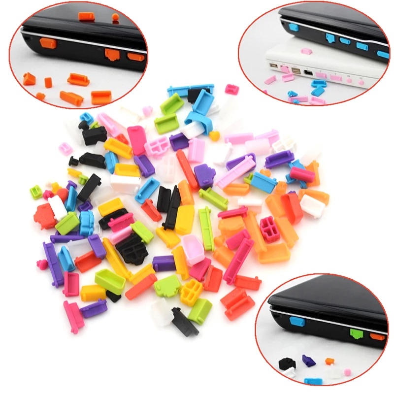 5Pc/Set Random Color Silica Gel Universal USB Female Port Dust Plug / For Desktop Computer Notebook Mobile Power