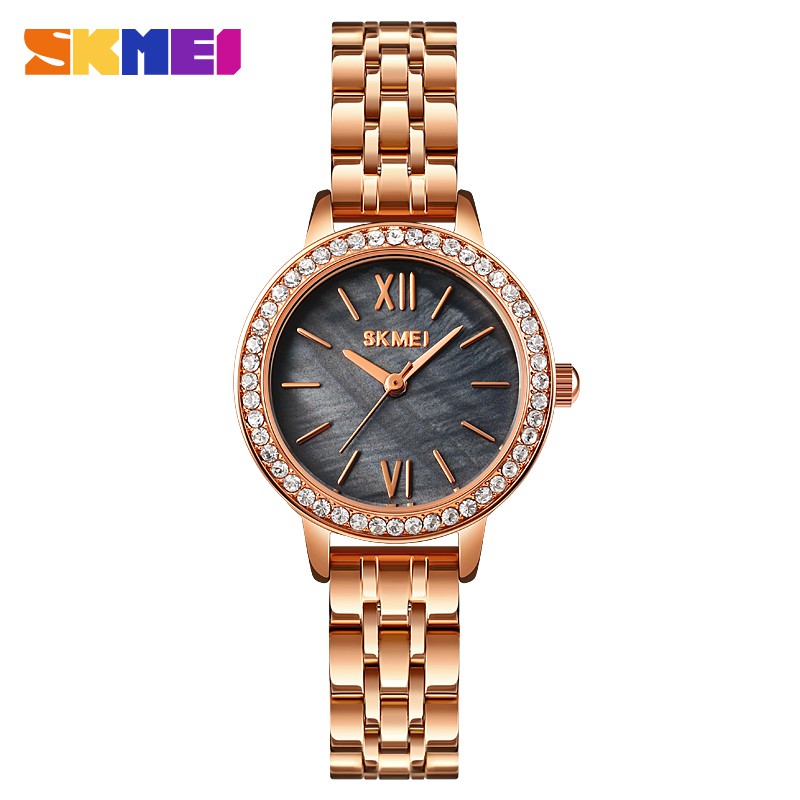 Jam Tangan Wanita SKMEI 1711 Stainless Steel Women's Watches Ladies Quartz Clock Anti Air