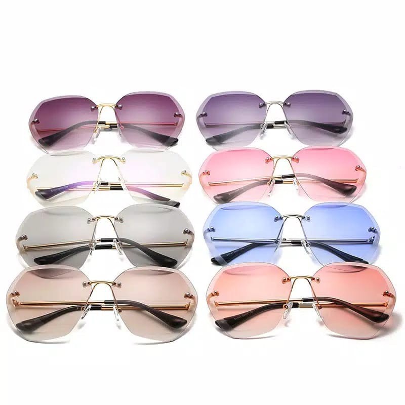 (COD) Kacamata Fashion Poligonal Kacamata Besar Sunglassess MALLSHOPPING