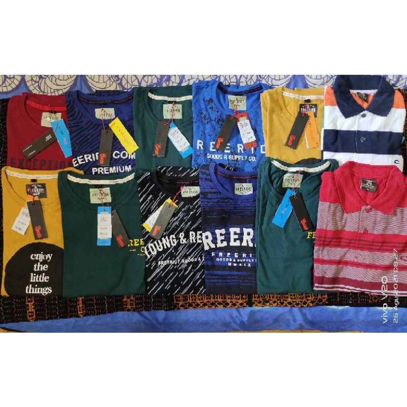 t shirt FREERIDE cowok dewasa