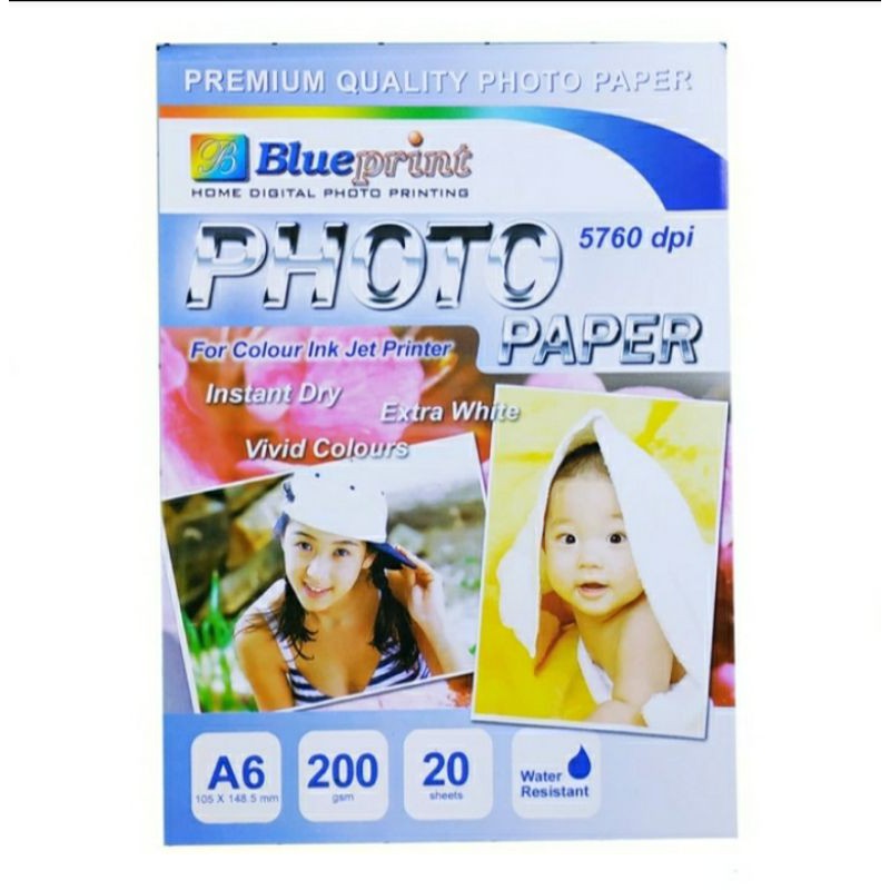 

Glossy Photo Paper A6 200gsm 20 lembar Kertas Blueprint