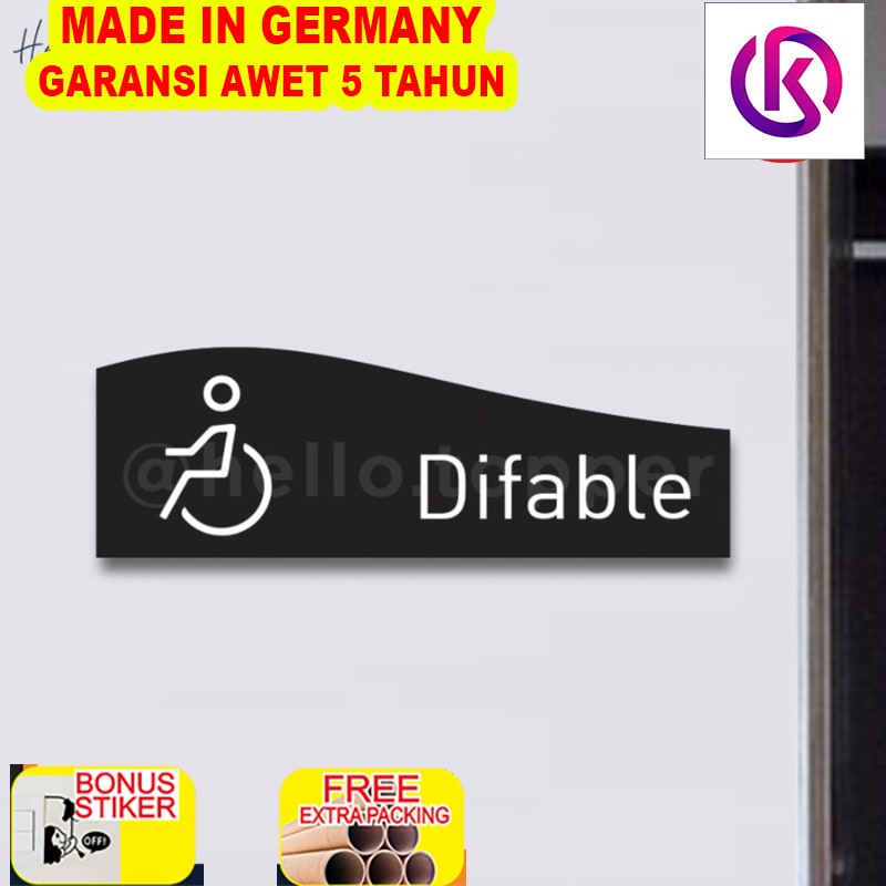 

Promo Sign Board Difable Toilet Ekslusif Print Toilet Sign Penanda Ruangan - Hitam
