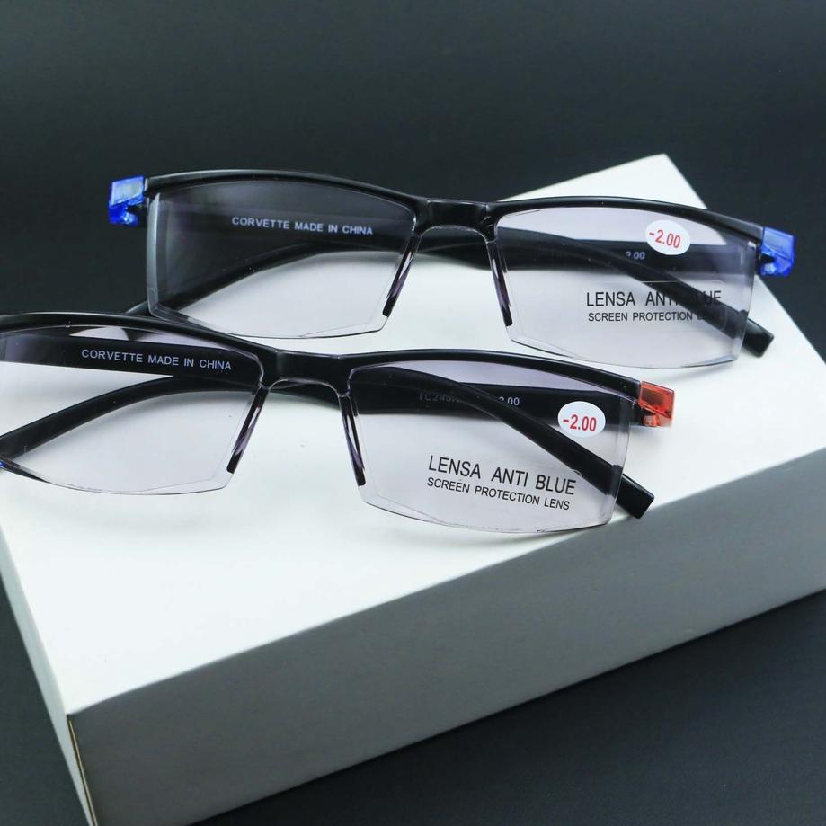 (SPECIAL PRICE) 245/KACAMATA MINUS LENSA HITAM GRADIASI/KACAMATA MINUS FRAMELESS TANPA FRAME/KACAMAT