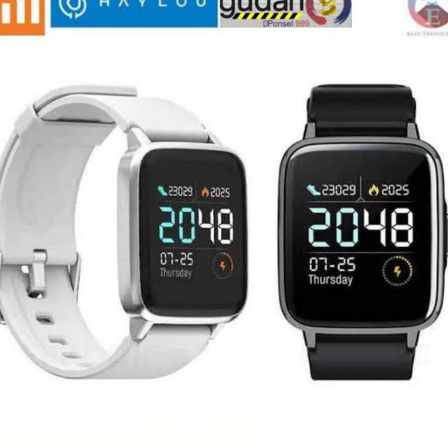 ✨ MURAH SMART WATCH✨ XIAOMI HAYLOU LS01 - MODEL AMAZFIT BIP - HITAM ,SMARTWATCH WANITA