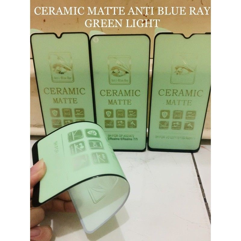 Jual tempered glass ceramic matte anti blue r   ay radiasi keramik green