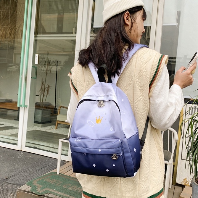 Tas Ransel Wanita Sekolah Backpack Starry Sky Import Murah