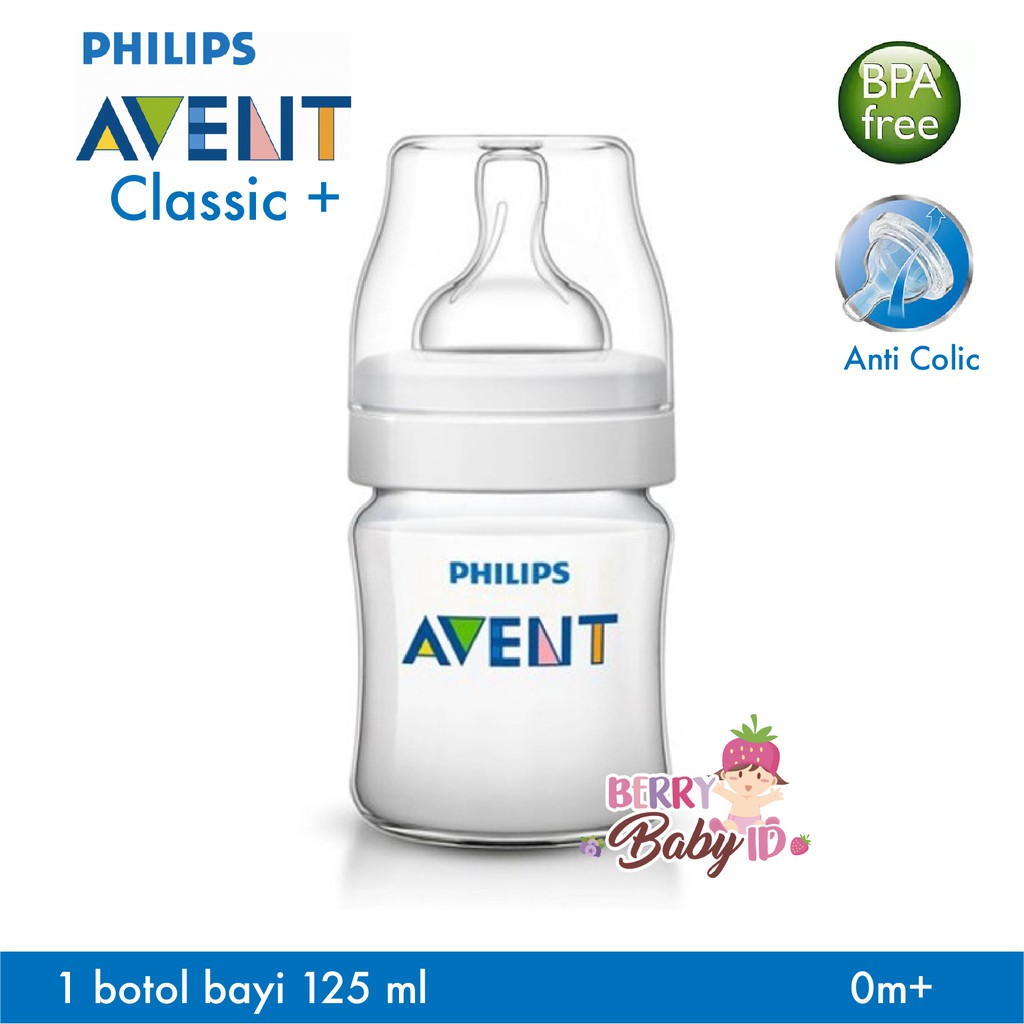 Philips Avent Classic+ Botol Susu Bayi Avent Classic 125ml Single Pack 125 ml Berry Mart