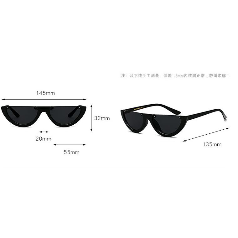 T&amp;Y  Kacamata Hitam Wanita Pria Kacamata Oval Kode 8066 Half Frame Sunglasses