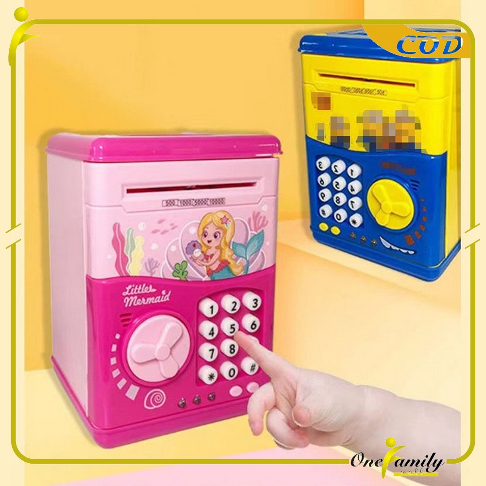 ONE-M278 Celengan Mainan ATM Brankas Karakter Astronot Fingerprint Bank Mesin / Celengan Kode Simpan