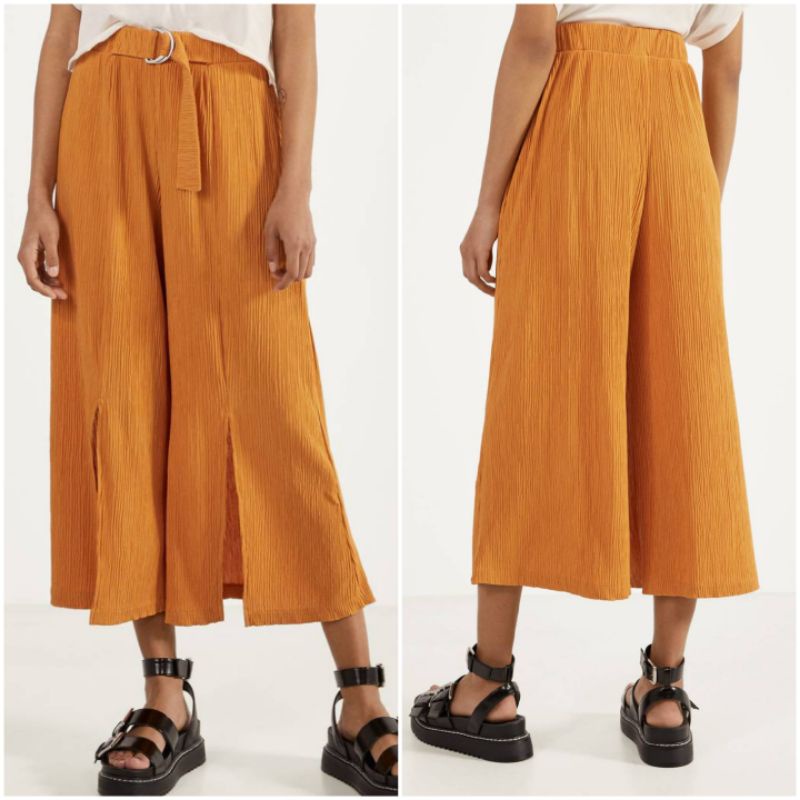 BERSHKA WOMAN CELANA KULOT WITH BELT BARU ASLI ORIGINAL