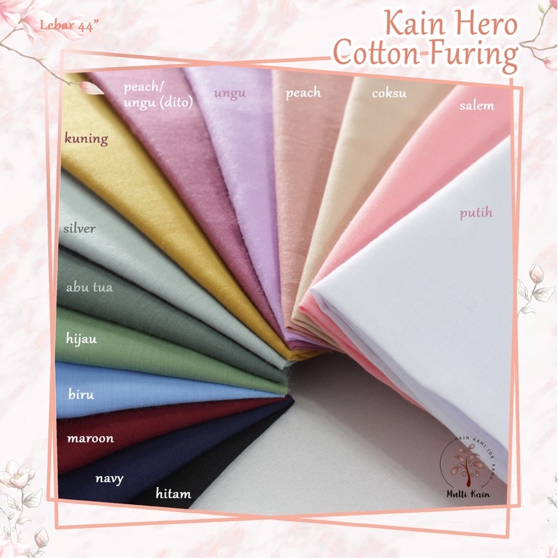 Multi Kain hero arrow errow ero cotton furing furring puring per 0.5 meter