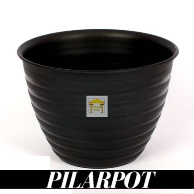 Pot bunga tanaman tawon hitam 24cm - ORIGINAL HITAM