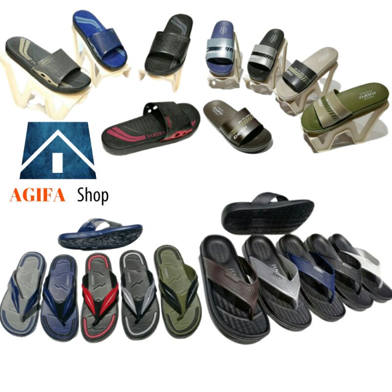 sandal pria sandal karet sandal jepit pria LUOFU