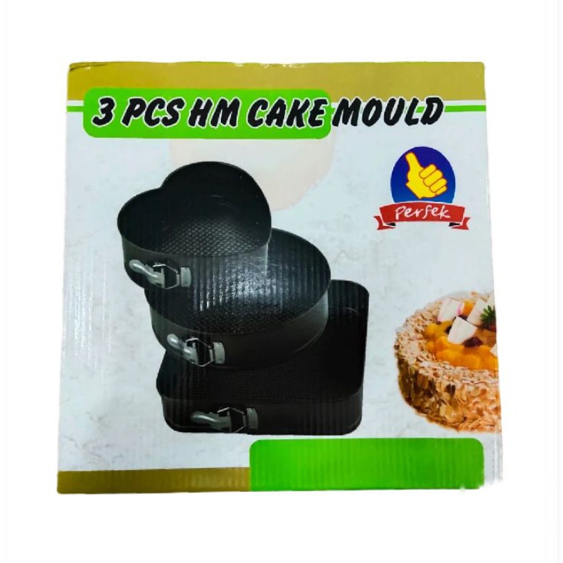 Loyang Cetakan Kue Teflon Anti Lengket Snape Cake Mould Set 3 Pcs