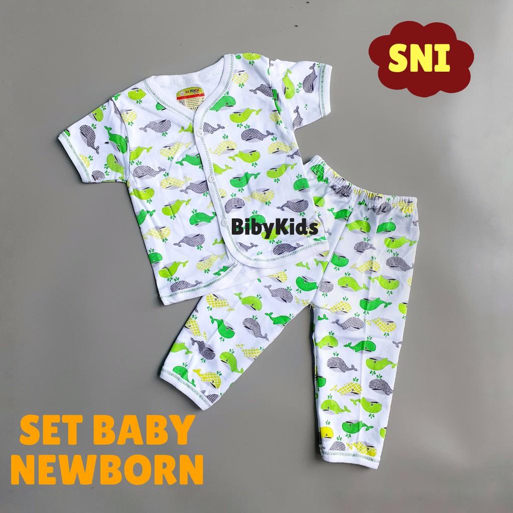 Setelan Pendek Bayi Laki Perempuan Unisex Stelan Baby Newborn Perlengkapan Baju Bayi Baru Lahir