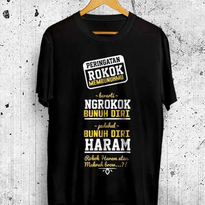 Kaos Dakwah Islami ROKOK HARAM Baju Tshirt Distro Muslim Bagus  127