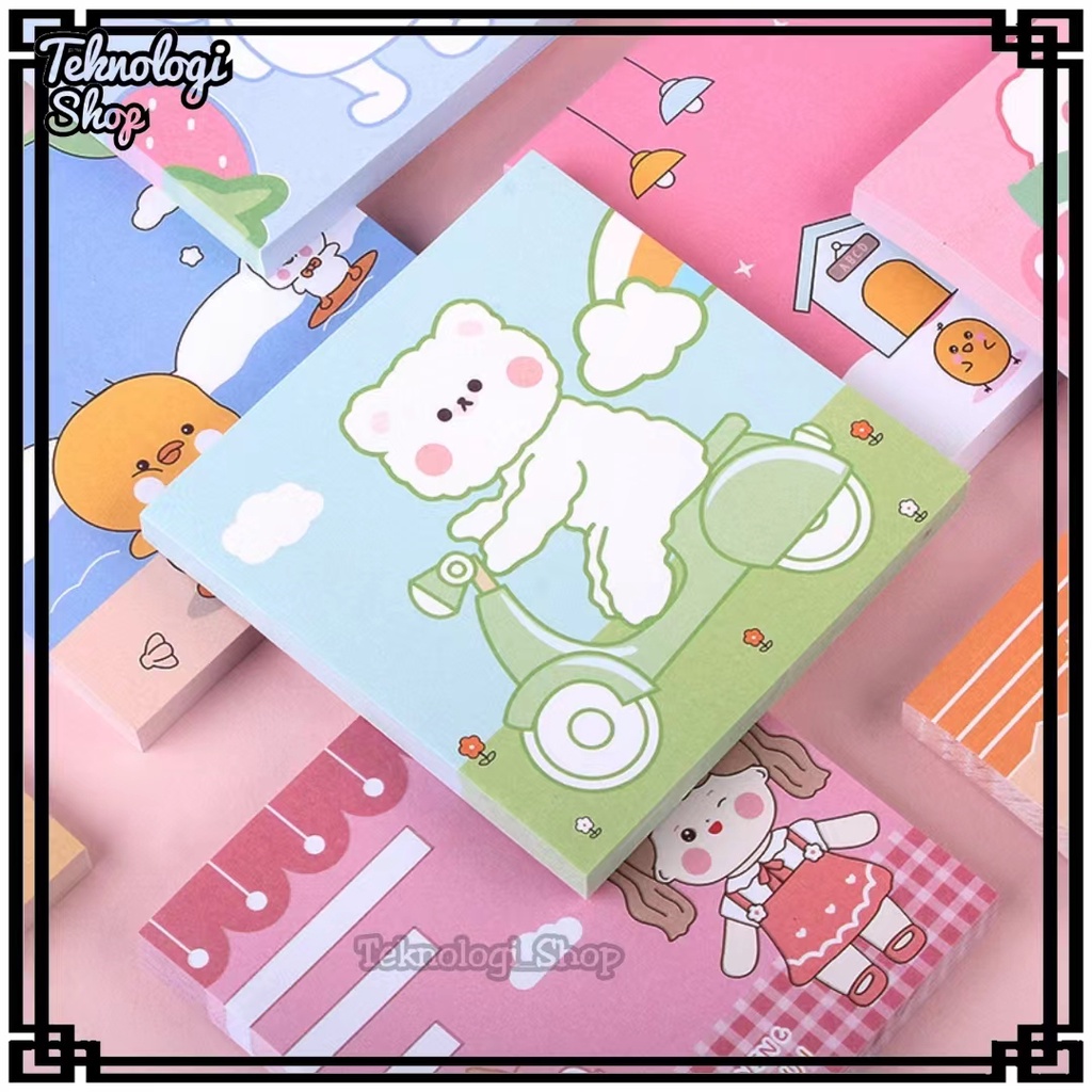 Sticky Notes Memopad Desain karakter Esthetic Cute (80 lembar)