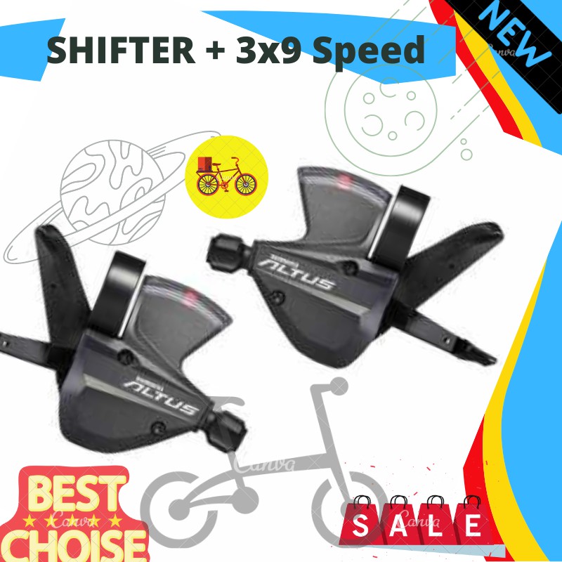 Shifter ALTUS  Sepeda Lipat Mtb Rb Plus  2pcs Kanan Kiri 3x9 Speed