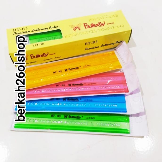 

] penggaris mal huruf 3mm butterfly