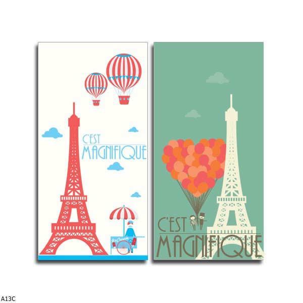 Hiasan Dinding / Wall Decoration 15cm x 30cm Tema Paris A13C