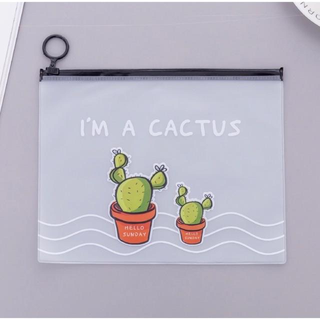 TEMPAT PENSIL TRANSPARAN KAKTUS / Kantong Transparan / Tempat Alat Tulis Kaktus-Kaktus 2