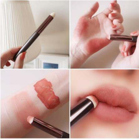 Brush makeup portable Kepala Bulat Untuk lipstick / concealer