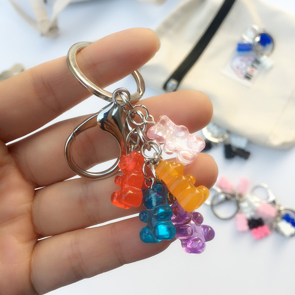 CHARMS Liontin Bentuk Gummy Bear Bahan Resin Warna Permen Untuk Membuat Perhiasan Gantungan Kunci/Gelang Diy