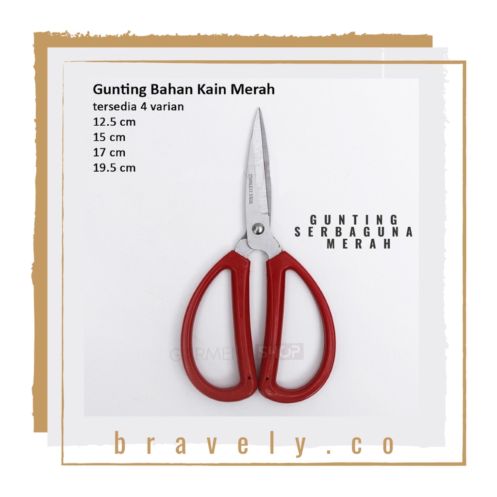 

Diskon Akhir Bulan ✔ Gunting Kain Gagang Merah Ukuran 17cm | Gunting | Dahan | Baja Ringan | Kain | Multifungsi | Seng | 2in1 | Kodok | Scissors | Potong | GENEHELBSHOP