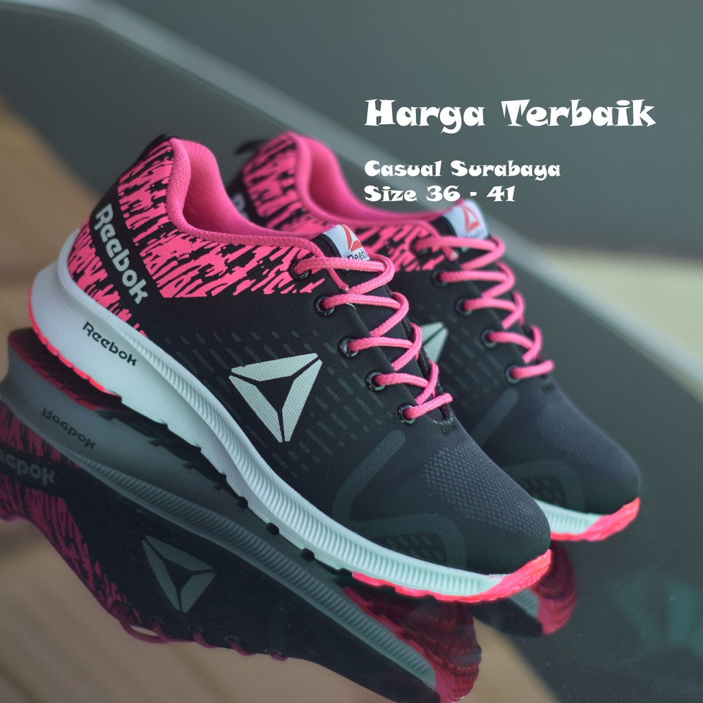 Sepatu Sneakers Olaharga Pria Wanita Zumba ReebokHitam Pink - Juragan1