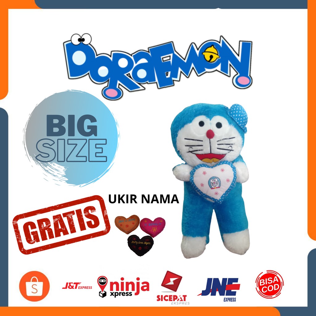 BONEKA DORAEMON BESAR FREE UKIR NAMA/PRINT PHOTO