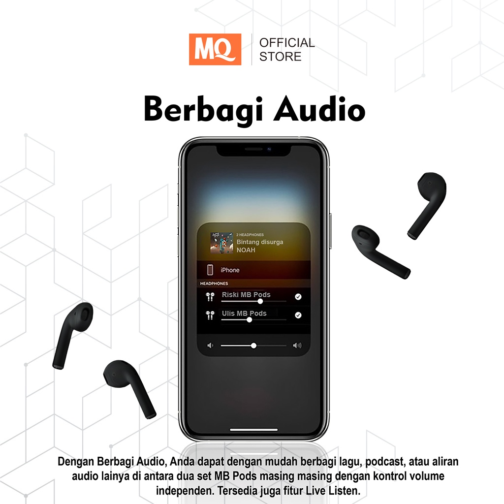 MQ_Pods_Gen2 Black Edition Wireless Charging Case (Highest Version) By MQ Indonesia