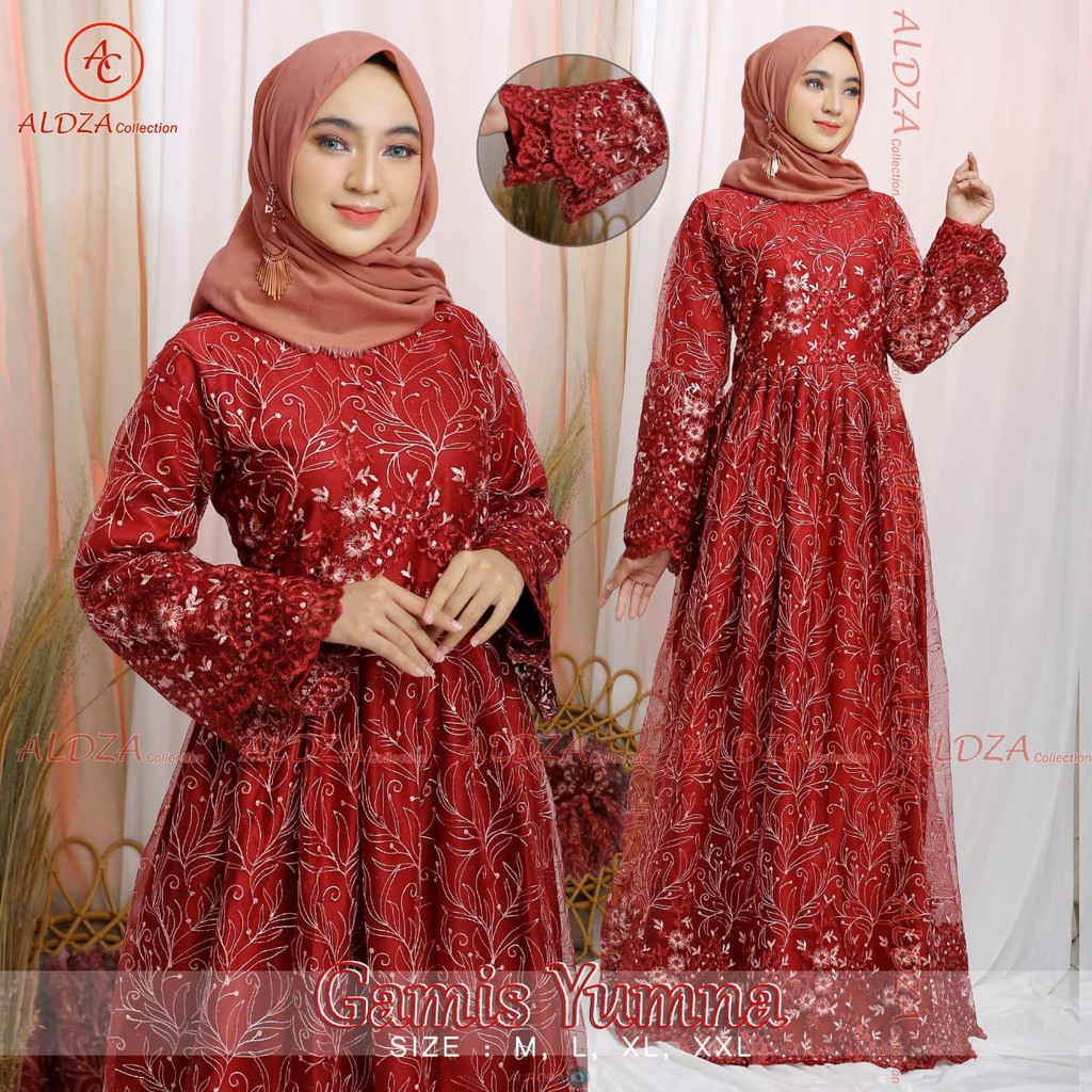 Gamis Kebaya Tulle Yumna Aneka Pilihan Warna Cantik