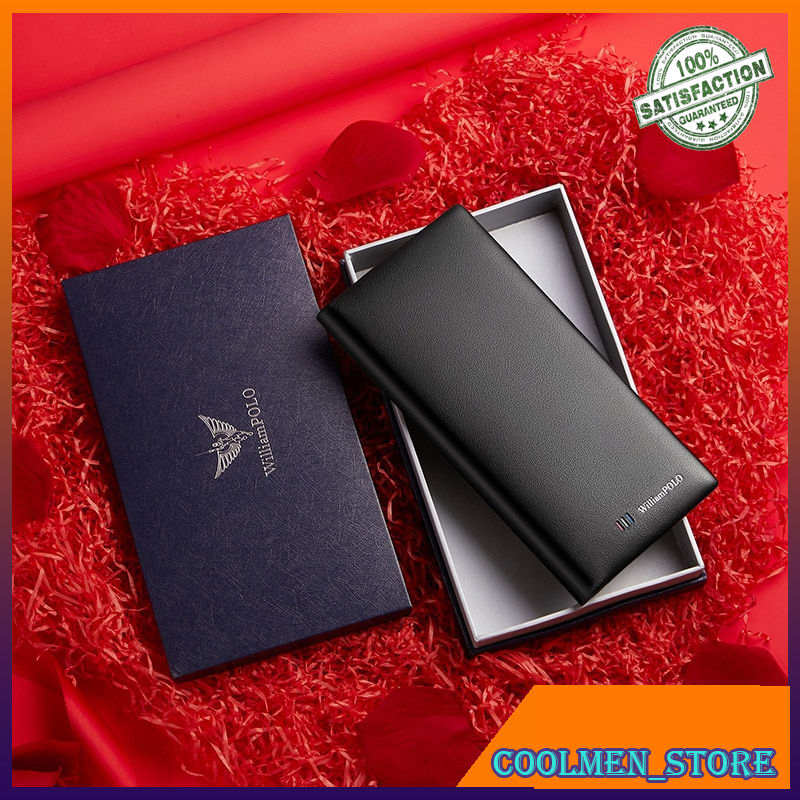 Dompet Pria Dompet Lipat Kulit Asli WILLIAMPOLO Men's Purse Card Holder Luxury Leather Christmas