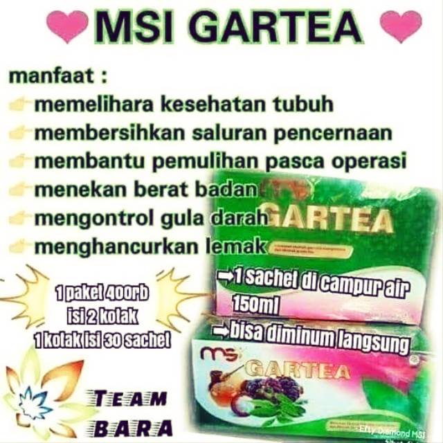 Pelangsing Ampuh Gartea MSI Original Aman Harga Ecer