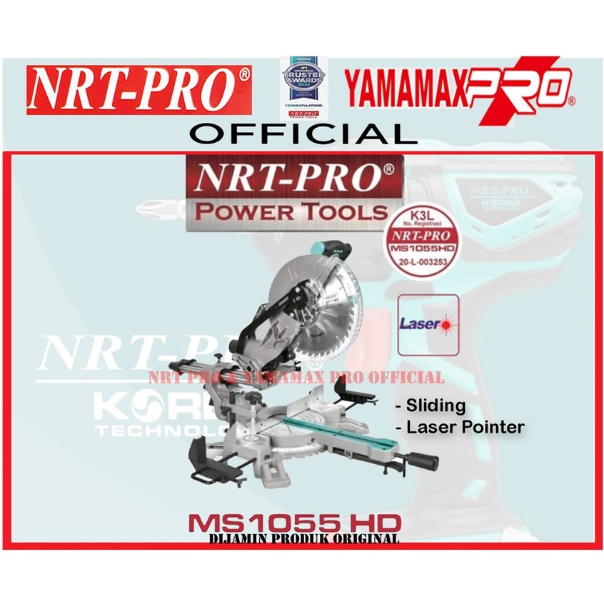 NEW Mitter Saw 10 Inch NRT PRO MS1055 HD / Mitersaw Mesin Gergaji Aluminium 10" NRT PRO MS 1055HD