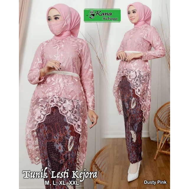 SETELAN KEBAYA TUNIK LESTI KEJORA - TUNIK TULLE FULL MUTIARA PAYET - OUTFIT KEBAYA MODERN - KEBAYA PESTA - KEBAYA COUPLE