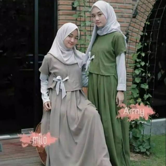 Gamis Polos Wanita syari Balotelli seragam murah Baju remaja Pesta modern Kekinian DND Alae Fashion