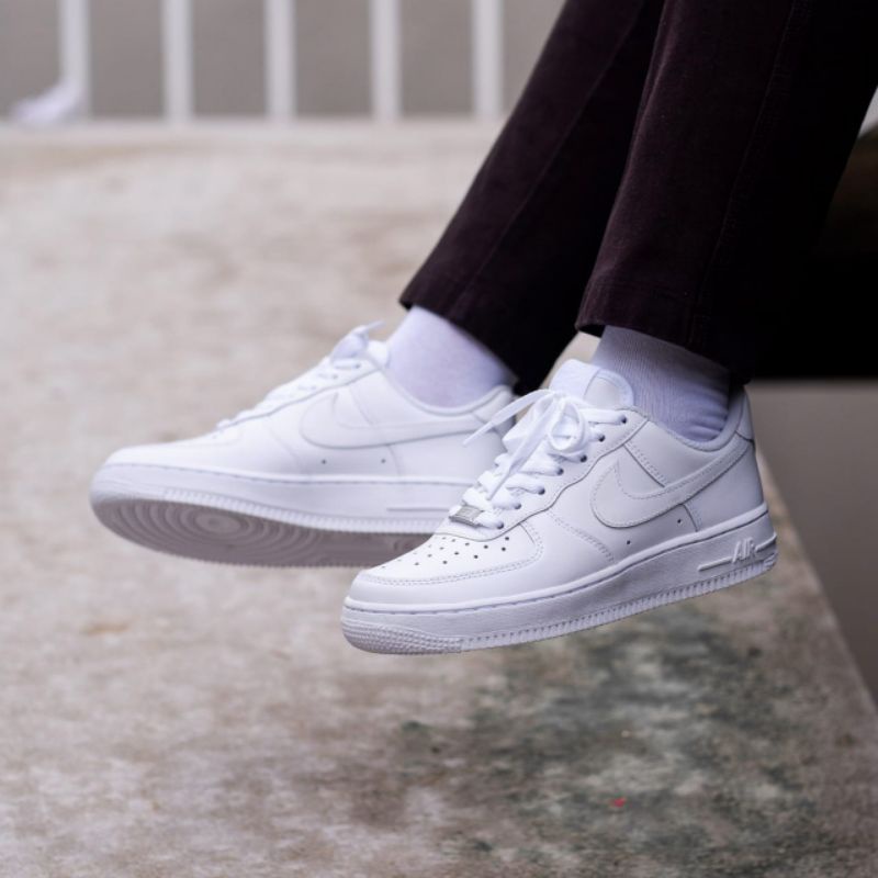 Nk Air Force 1 Triple White Original / Sepatu Putih Polos Pria / Sepatu Putih Polos Wanita / Sepatu Couple