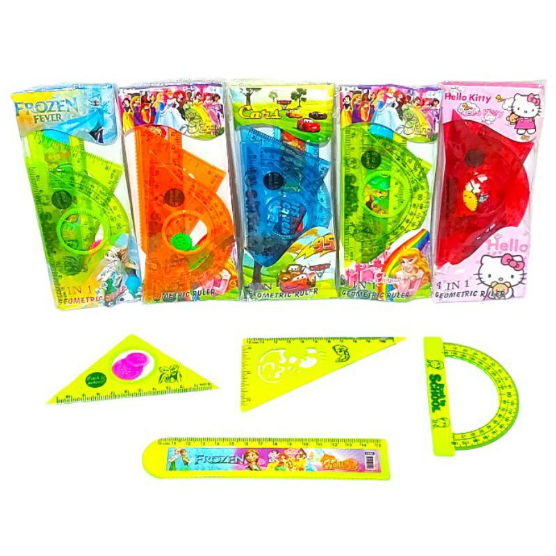 

PENGGARIS BUSUR SET GEOMETRIC RULER KARAKTER