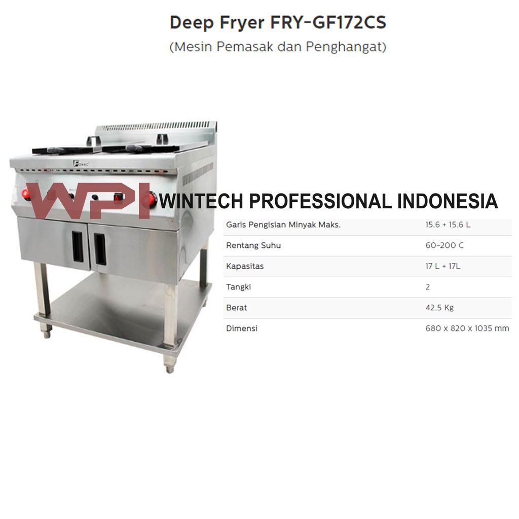 Fomac FRY-GF172CS Gas Deep Fryer - Mesin penggorengan Deep Fryer Standing
