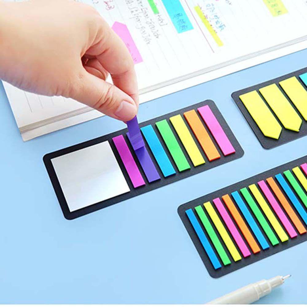 Tab Indeks Neon Agustina Harian Multicolor Penanda Halaman Transparan Perlengkapan Kantor Sekolah Alat Tulis Sticky Note