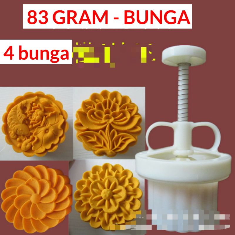 

83 gr CETAKAN MOONCAKE DAPAT 4 BUNGA