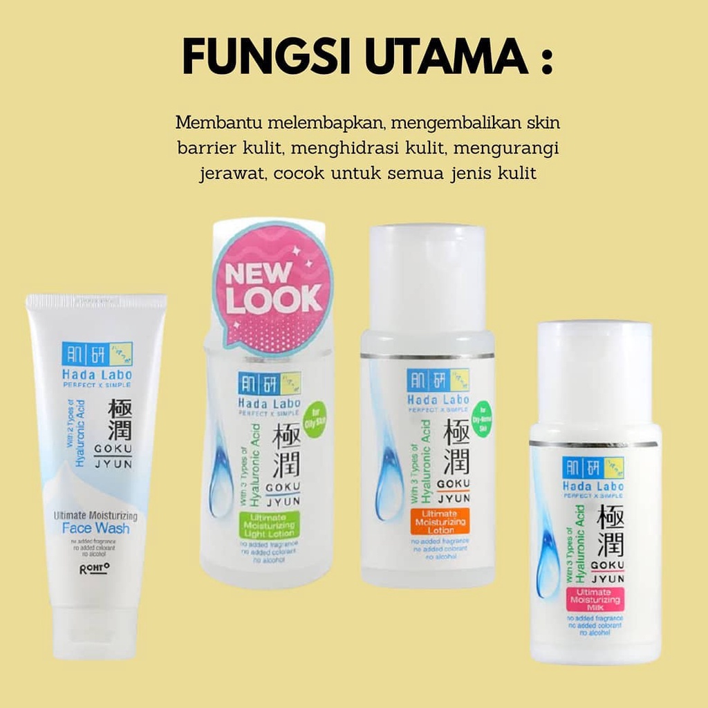 Hada Labo Hadalabo Gokujyun Gokuyjun Series Ultimate Moisturizer Premium Lotion - Face Wash - Oil - Mist - Milk Light