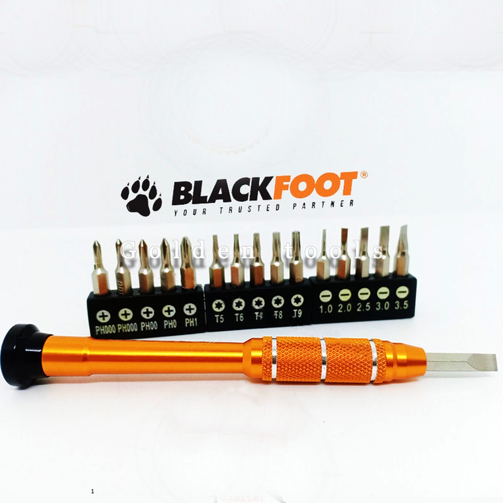 OBENG HP KACAMATA OBENG SET 17 PCS ALUMUNIUM BLACKFOOT OBENG MAGNET