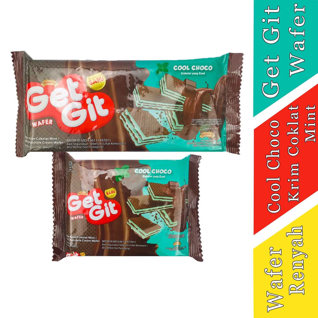 

Wafer Renyah - Wafer Get Git - Wafer Cool Choco - Dengan Krim Cokelat Mint