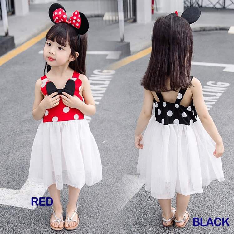 Dress Tutu Anak Perempuan Dengan Bando Polkadot