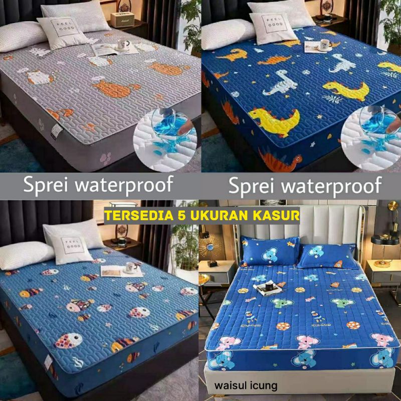 Sprei Sultan Waterproof anti ompol anti tahan air size 180x200 Seprei Adem full Karet