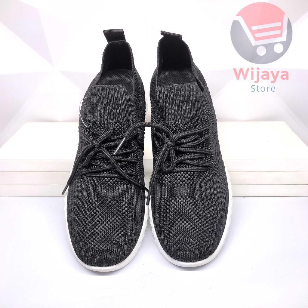 Sepatu Sneakers Rajut Hitam Wanita 37-40 RAFA FLY Import Elegansi Rajut untuk Gaya Kasual yang Mewah